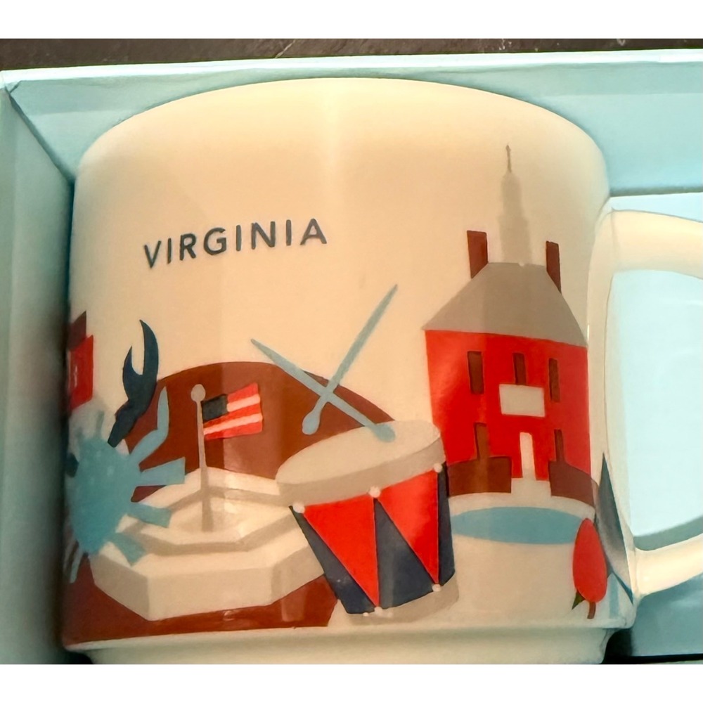Starbucks‎ You Are Here Collection Virginia Coffee Mug 14oz Blue Interior 2015